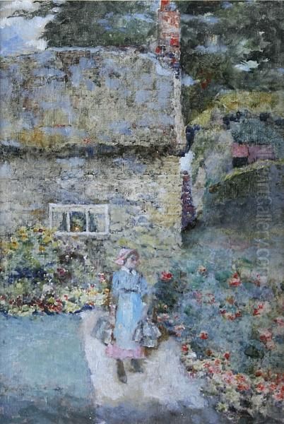 Old Cottage, Behind The Church - A Sunny Corner Of Old Bidston by David Woodlock