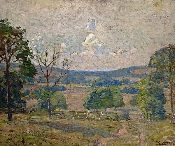 Cart Track At Rocky Hill by Newell Convers Wyeth