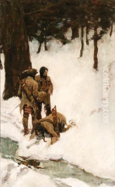 Three Indians In Maine by Newell Convers Wyeth