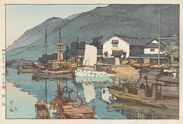 Oban Yoko-e Of Acoastal Scene by Hiroshi Yoshida