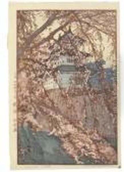 Hirosakijo/hirosaki Castle, From
 The Series Sakura Hachidai (eightviews Of Cherry Blossoms), 1935 by Hiroshi Yoshida