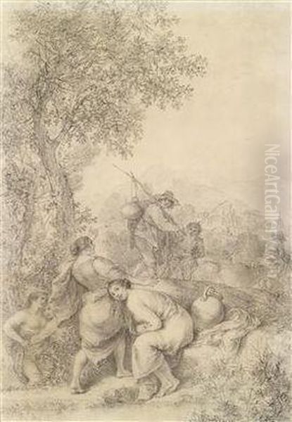 Young Women And Shepherds In A Landscape by Francesco Zuccarelli