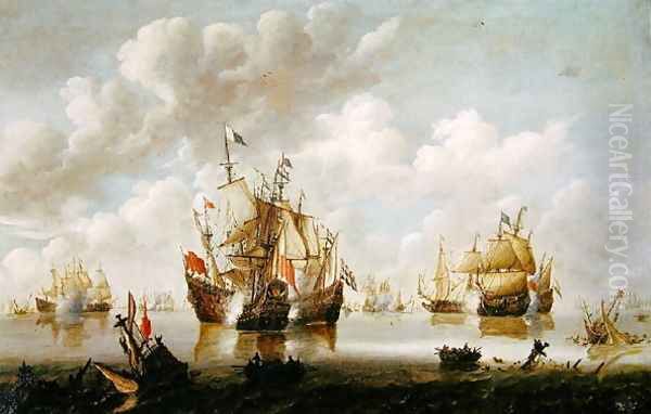 Naval Battle by Willem van de Velde the Younger