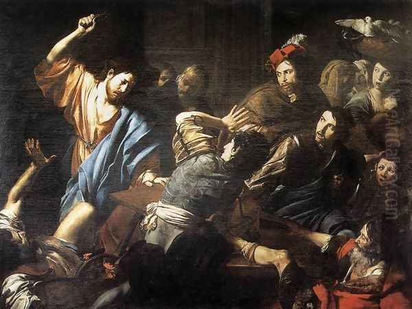 Christ Driving the Money Changers out of the Temple c. 1618 by Jean de Boulogne Valentin