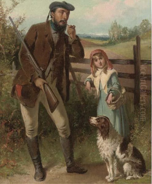 A Gamekeeper And His Daughter by James Jnr Hardy