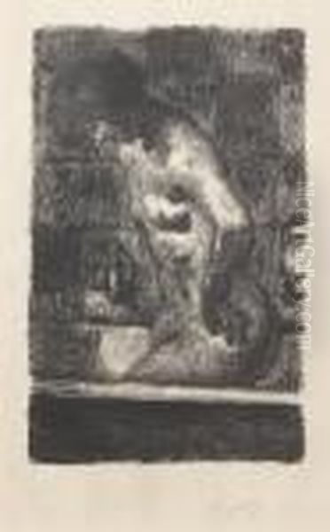 Femme Debout Dans Sa Baignoire by Pierre Bonnard