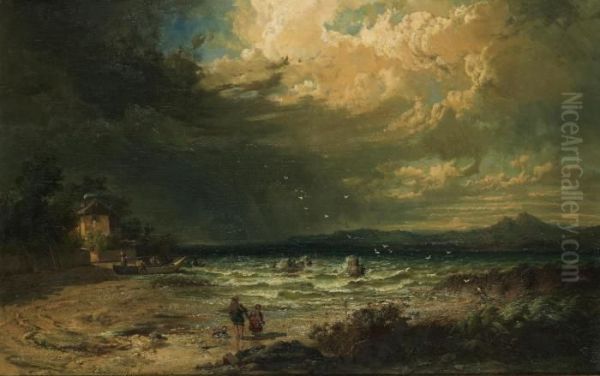 The Coming Storm From Chiemsee, Bavaria by Frederick Lee Bridell