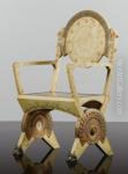 ````profil De Jeune Fille' Armchair by Carlo Bugatti