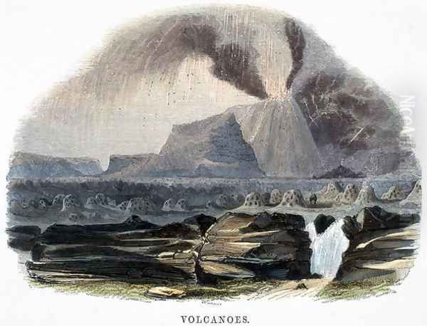 Volcanoes, from Phenomena of Nature, 1849 by Josiah Wood Whymper