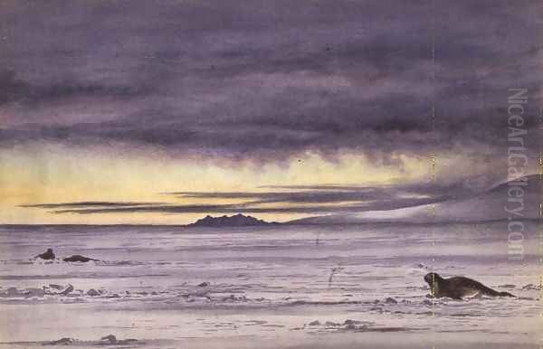 Looking North up McMurdo Strait, Midday, 26th July 1902 by Edward Adrian Wilson