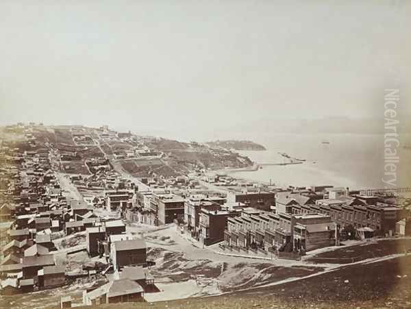 The Golden Gate from Telegraph Hill, San Francisco, 1868 Oil Painting - Carleton Emmons Watkins