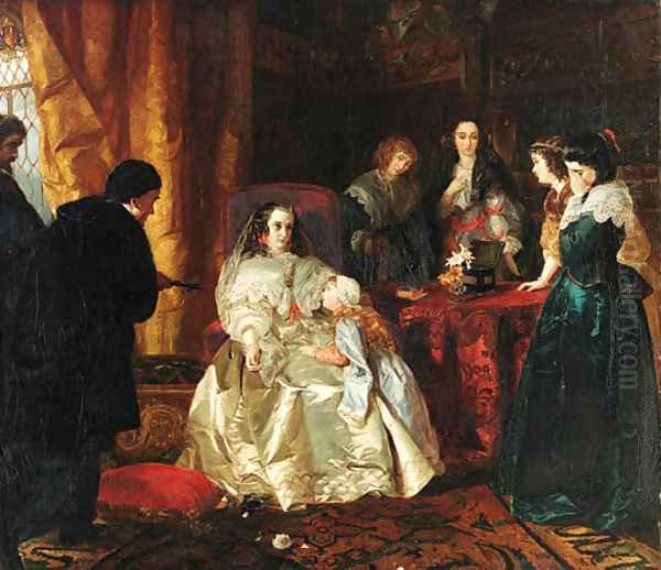 The despair of Henrietta Maria over the death of her husband King Charles I by Henrietta Mary Ward