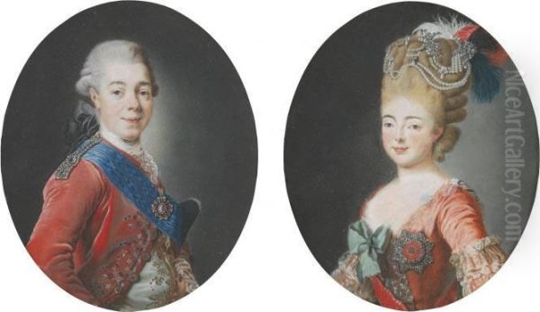 Portraits Of Paul I And Maria Fedorovna by Alexander Roslin