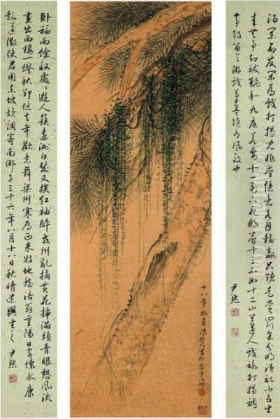 Willow And Calligraphy by Chen Shuren