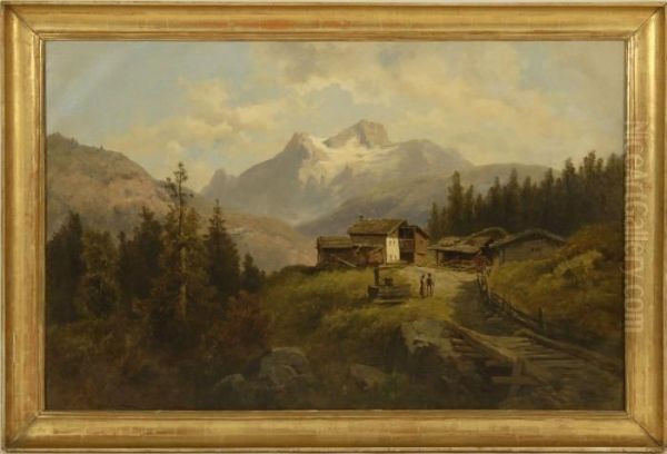 Farm In The Mountains. by Josef Thoma