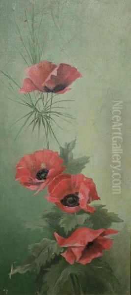 Still Life Of Poppies by Isaac Grunewald