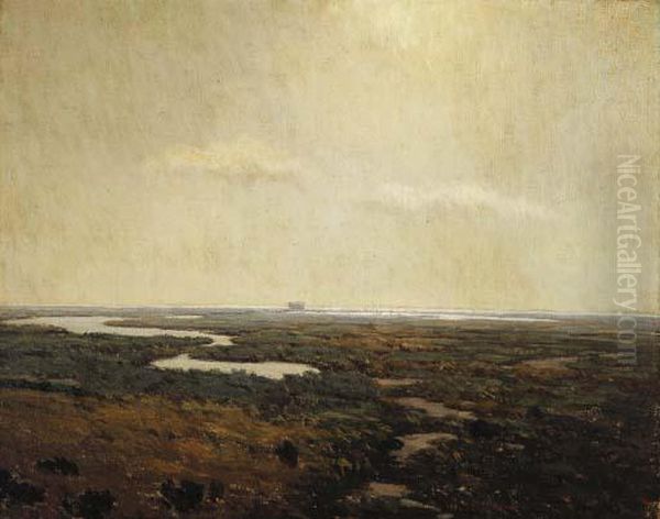 Sunset Over The Marsh by Granville Redmond