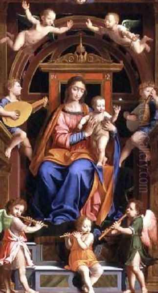 Madonna and Child Enthroned by Bernardino Luini