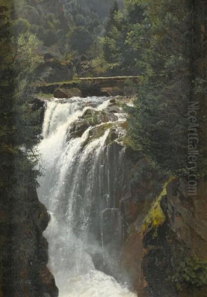 Wasserfall Bei Thun by Wilhelm Bernhard Benteli