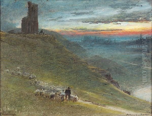 A Prospect Of Edinburgh From The East by Albert Goodwin