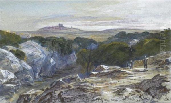 A Distant View Of Mdina, Malta by Edward Lear