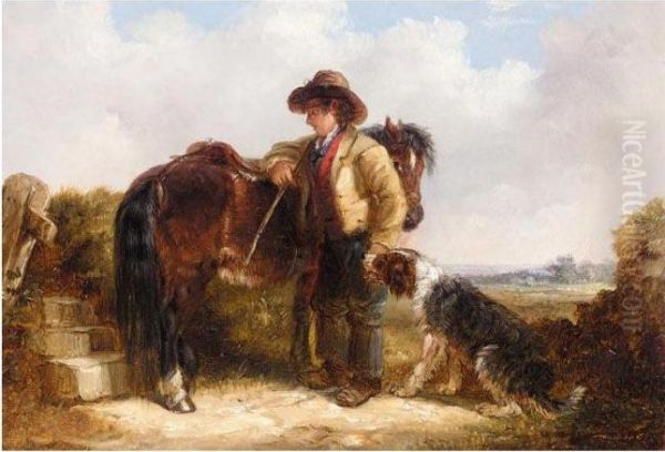 A Boy With His Pony And His Dog In A Landscape by Thomas Smythe