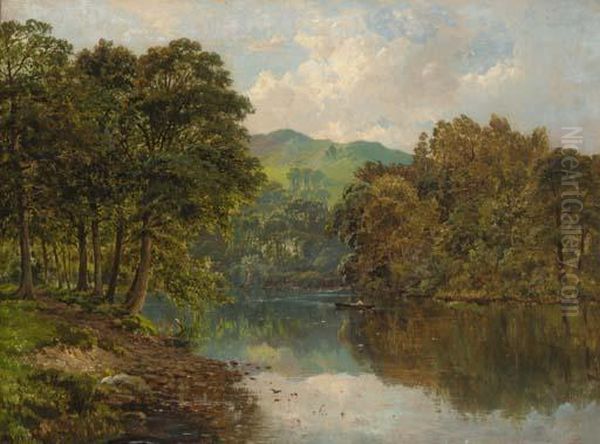 Crossing The Tranquil River by Alfred de Breanski