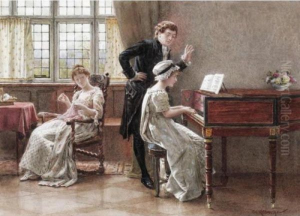 The Music Lesson by George Goodwin Kilburne