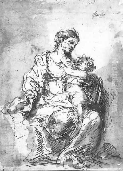 Virgin and Child (study) by Bartolome Esteban Murillo