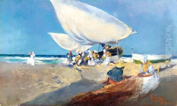 Mending The Nets by Joaquin Sorolla Y Bastida