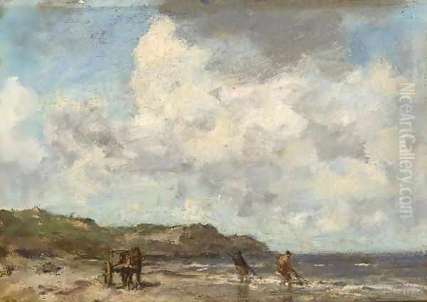 Shell Fishers On The Beach by Jacob Henricus Maris