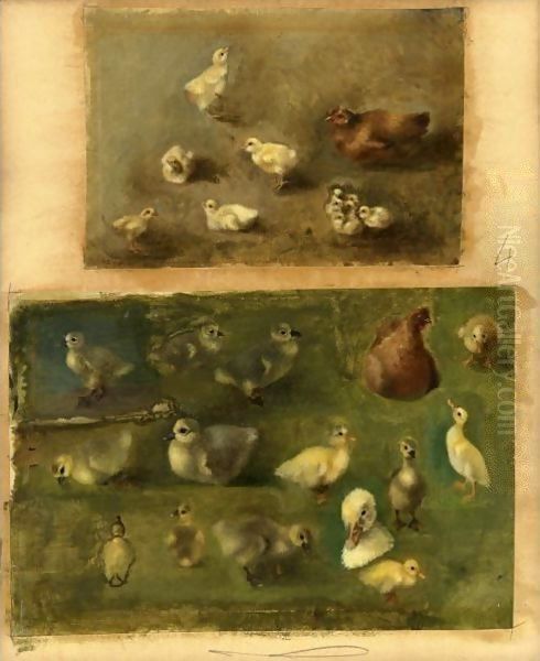 Hens Chicks And Ducklings by Rosa Bonheur