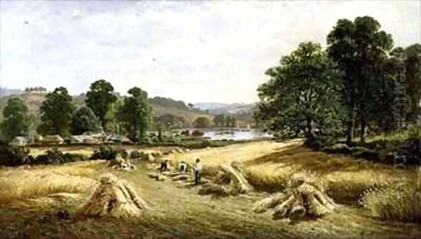 Gathering the Golden Grain near Bishopsteignton, Plymouth by John Barrett