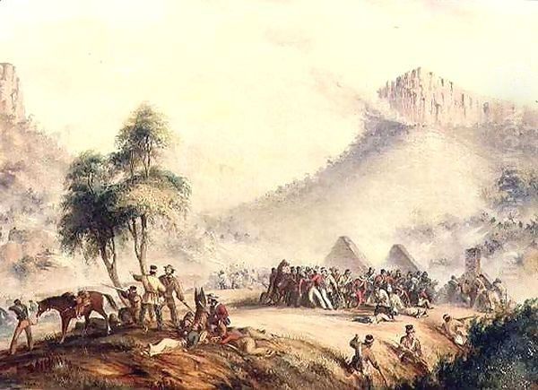 Col. Yarborough's Patrol Attacked in Waterkloof by Kaffir and Rebel Hottentots by Thomas Baines