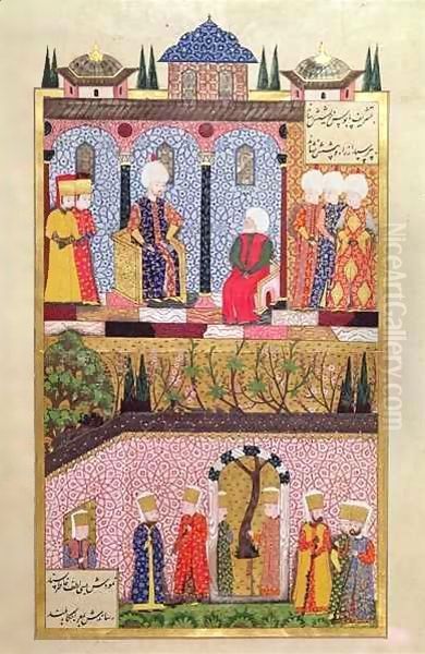 The presentation of gifts to Suleyman I (1495-1566) on the occasion of the circumcision of his sons Bayezid and Cihangir in 1530 by Beg Ali Amir