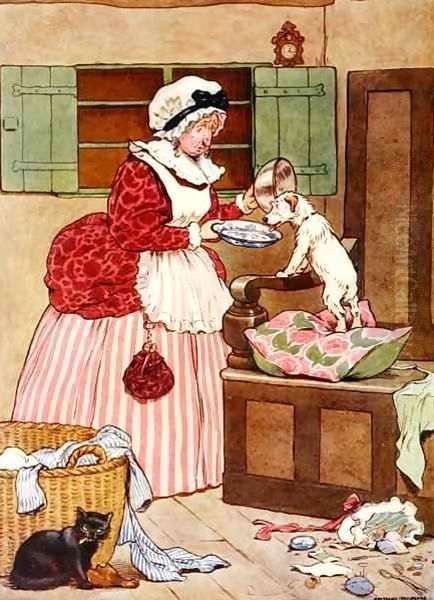 Old Mother Hubbard, illustration from 'The Beautiful Book of Nursery Rhymes, Stories and Pictures' by Frank Adams