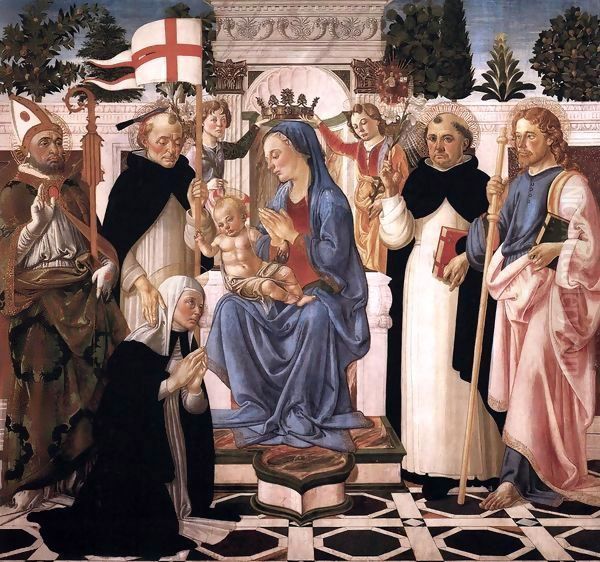 Virgin and Child Enthroned with Five Saints and Two Angels by Biagio D'Antonio