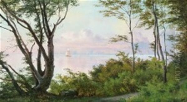 View Through The Trees Looking Towards The Sea by Carl Frederik Peder Aagaard