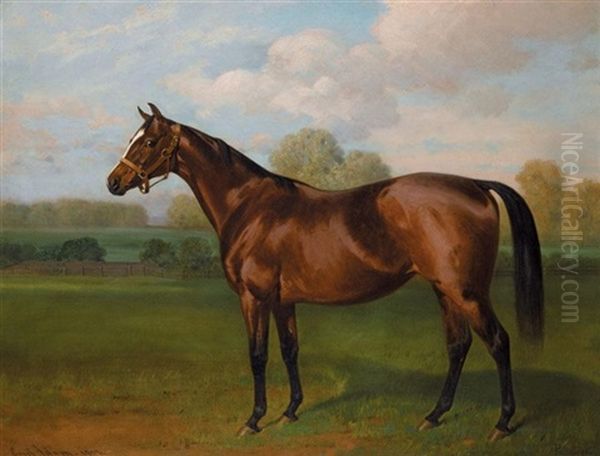 "priestess", A Bay Filly In A Landscape by Emil Adam