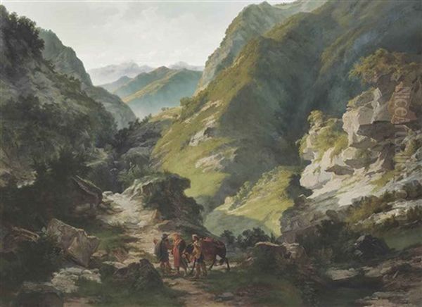 Travellers In The Mountains by Carlo Ademollo