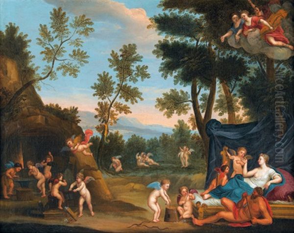 Venus In Der Schmiede Des Vulkans by Francesco Albani