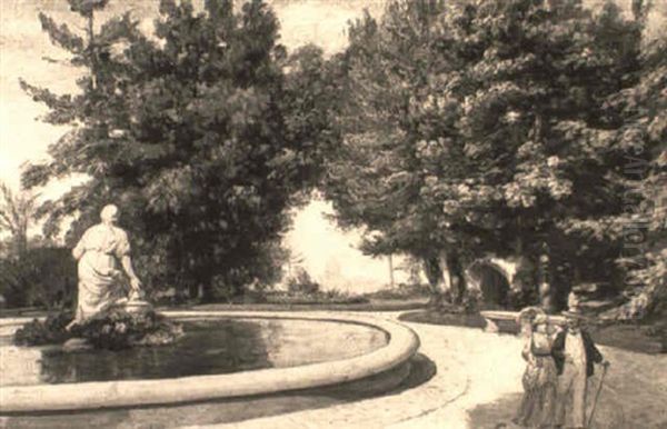 Passeggiata A Villa Borghese by Pietro Aldi