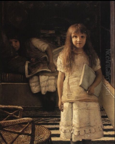 Portrait Of The Misses Alma-tadema As Children by Sir Lawrence Alma-Tadema