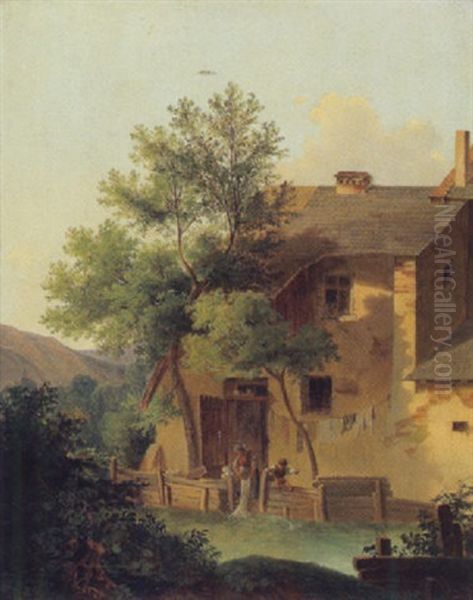 Waschtag Hinter Dem Haus by Anton Altmann the Younger