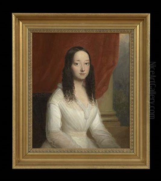 Portrait Of A Creole Girl In White by Jacques Guillaume Lucien Amans