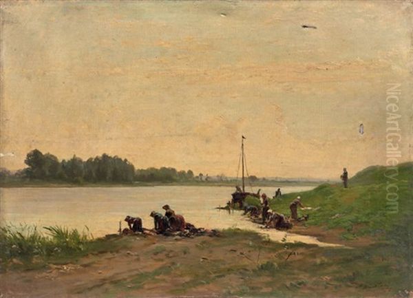 Lavandiere Au Bord D'une Riviere by Auguste Paul Charles Anastasi