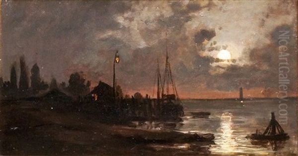 Crepuscule En Hollande by Auguste Paul Charles Anastasi