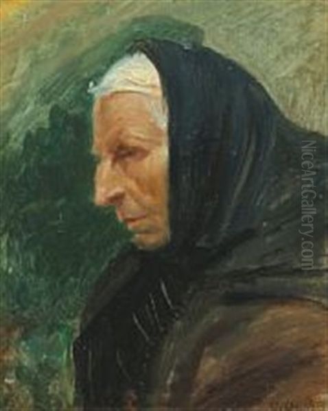 Portrait Of An Elderly Woman by Anna Kirstine Ancher