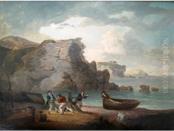 Hauling The Boat Ashore by William Anderson