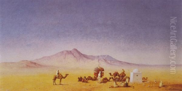 A Halt In The Desert by Henrik August Ankarcrona